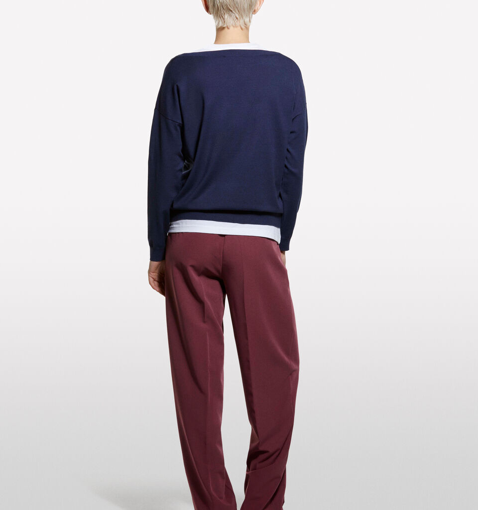 Marineblauer Pullover mit U-Boot-Ausschnitt - pullover u-bootausschnitt für damen - Dunkelblau | Sisley image number 2